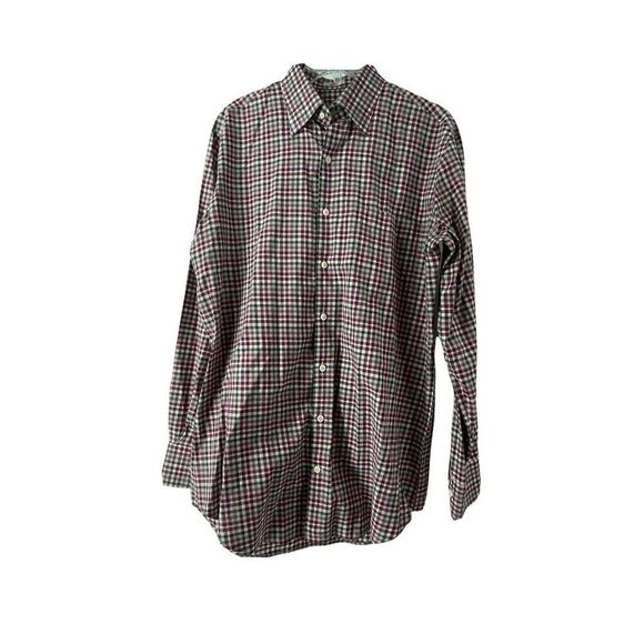 Peter Millar Long Sleeve Plaid Button Down Shirt Mens Size M Pink Red Green Top - Picture 1 of 5
